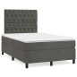 vidaXL Boxspringbett mit Matratze Dunkelgrau 120x200 cm Samt vidaXL Boxspringbett mit Matratze Dunkelgrau 120x200 cm Samt