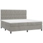 vidaXL Boxspringbett mit Matratze Hellgrau 200x200 cm Samt vidaXL Boxspringbett mit Matratze Hellgrau 200x200 cm Samt