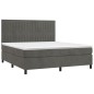 vidaXL Boxspringbett mit Matratze Dunkelgrau 160x200 cm Samt vidaXL Boxspringbett mit Matratze Dunkelgrau 160x200 cm Samt