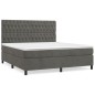 vidaXL Boxspringbett mit Matratze Dunkelgrau 180x200 cm Samt vidaXL Boxspringbett mit Matratze Dunkelgrau 180x200 cm Samt