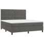 vidaXL Boxspringbett mit Matratze Dunkelgrau 180x200 cm Samt vidaXL Boxspringbett mit Matratze Dunkelgrau 180x200 cm Samt