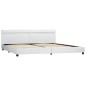 Bettgestell mit LED Weiß Kunstleder 180×200 cm Bettgestell mit LED Weiß Kunstleder 180×200 cm