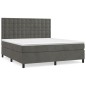 vidaXL Boxspringbett mit Matratze Dunkelgrau 160x200 cm Samt vidaXL Boxspringbett mit Matratze Dunkelgrau 160x200 cm Samt