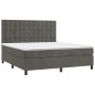 vidaXL Boxspringbett mit Matratze Dunkelgrau 160x200 cm Samt vidaXL Boxspringbett mit Matratze Dunkelgrau 160x200 cm Samt