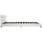 Bettgestell mit LED Weiß Kunstleder 180×200 cm Bettgestell mit LED Weiß Kunstleder 180×200 cm