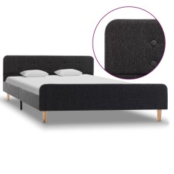 Bettgestell Dunkelgrau Sackleinen 160x200 cm
