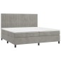 vidaXL Boxspringbett mit Matratze Hellgrau 200x200 cm Samt vidaXL Boxspringbett mit Matratze Hellgrau 200x200 cm Samt