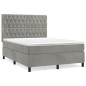 vidaXL Boxspringbett mit Matratze Hellgrau 140x200 cm Samt vidaXL Boxspringbett mit Matratze Hellgrau 140x200 cm Samt