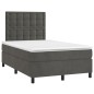 vidaXL Boxspringbett mit Matratze Dunkelgrau 120x200 cm Samt vidaXL Boxspringbett mit Matratze Dunkelgrau 120x200 cm Samt