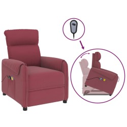 vidaXL Massagesessel mit Aufstehhilfe Weinrot Stoff