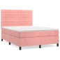 vidaXL Boxspringbett mit Matratze Rosa 140x200 cm Samt vidaXL Boxspringbett mit Matratze Rosa 140x200 cm Samt
