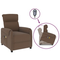 vidaXL Massagesessel mit Aufstehhilfe Braun Stoff