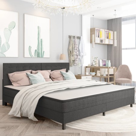 vidaXL Kopfteil Getuftet Dunkelgrau Stoff 200 x 200 cm 