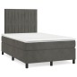 vidaXL Boxspringbett mit Matratze Dunkelgrau 120x200 cm Samt vidaXL Boxspringbett mit Matratze Dunkelgrau 120x200 cm Samt