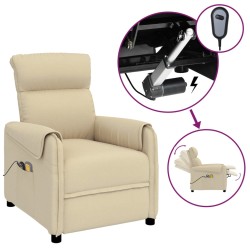 vidaXL Massagesessel Elektrisch Creme Stoff