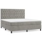 vidaXL Boxspringbett mit Matratze Hellgrau 160x200 cm Samt vidaXL Boxspringbett mit Matratze Hellgrau 160x200 cm Samt