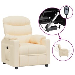 vidaXL Relaxsessel Elektrisch Creme Stoff