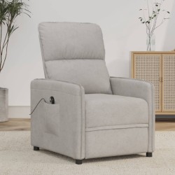 vidaXL Relaxsessel Elektrisch Hellgrau Mikrofasergewebe