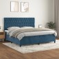 vidaXL Boxspringbett mit Matratze Dunkelblau 200x200 cm Samt vidaXL Boxspringbett mit Matratze Dunkelblau 200x200 cm Samt
