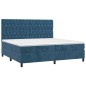 vidaXL Boxspringbett mit Matratze Dunkelblau 200x200 cm Samt vidaXL Boxspringbett mit Matratze Dunkelblau 200x200 cm Samt