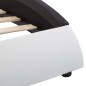 Bettgestell mit LED Weiß und Schwarz Kunstleder 100 x 200 cm Bettgestell mit LED Weiß und Schwarz Kunstleder 100 x 200 cm