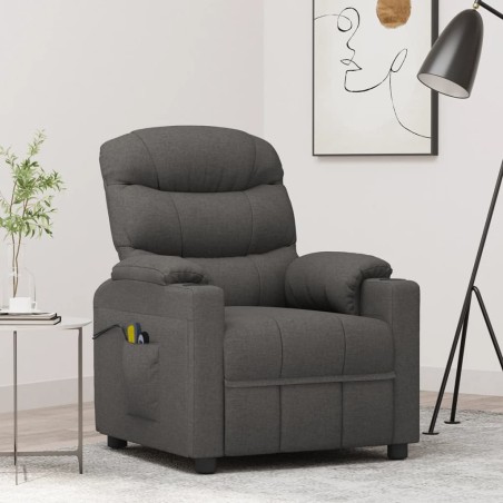 vidaXL Massagesessel Elektrisch Dunkelgrau Stoff