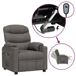 vidaXL Massagesessel Elektrisch Dunkelgrau Stoff