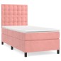 vidaXL Boxspringbett mit Matratze Rosa 100x200 cm Samt vidaXL Boxspringbett mit Matratze Rosa 100x200 cm Samt