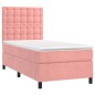 vidaXL Boxspringbett mit Matratze Rosa 100x200 cm Samt vidaXL Boxspringbett mit Matratze Rosa 100x200 cm Samt
