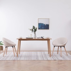 Esszimmerstühle 2 Stk. Cremeweiß Stoff