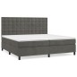 vidaXL Boxspringbett mit Matratze Dunkelgrau 200x200 cm Samt vidaXL Boxspringbett mit Matratze Dunkelgrau 200x200 cm Samt