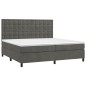 vidaXL Boxspringbett mit Matratze Dunkelgrau 200x200 cm Samt vidaXL Boxspringbett mit Matratze Dunkelgrau 200x200 cm Samt