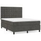vidaXL Boxspringbett mit Matratze Dunkelgrau 140x190 cm Samt vidaXL Boxspringbett mit Matratze Dunkelgrau 140x190 cm Samt