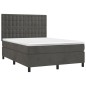 vidaXL Boxspringbett mit Matratze Dunkelgrau 140x190 cm Samt vidaXL Boxspringbett mit Matratze Dunkelgrau 140x190 cm Samt