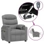 vidaXL Massagesessel Elektrisch Hellgrau Stoff vidaXL Massagesessel Elektrisch Hellgrau Stoff