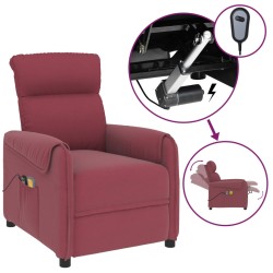 vidaXL Massagesessel Elektrisch Weinrot Stoff