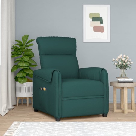 vidaXL Elektrischer Massagesessel Dunkelgrün Stoff