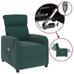vidaXL Elektrischer Massagesessel Dunkelgrün Stoff