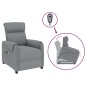 vidaXL Massagesessel mit Aufstehhilfe Hellgrau Stoff vidaXL Massagesessel mit Aufstehhilfe Hellgrau Stoff