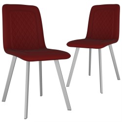 Esszimmerstühle 2 Stk. Rot Samt