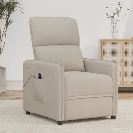 vidaXL Relaxsessel Elektrisch Creme Mikrofasergewebe