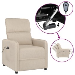 vidaXL Relaxsessel Elektrisch Creme Mikrofasergewebe