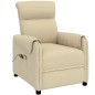 vidaXL Massagesessel mit Aufstehhilfe Creme Stoff