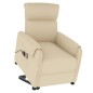 vidaXL Massagesessel mit Aufstehhilfe Creme Stoff