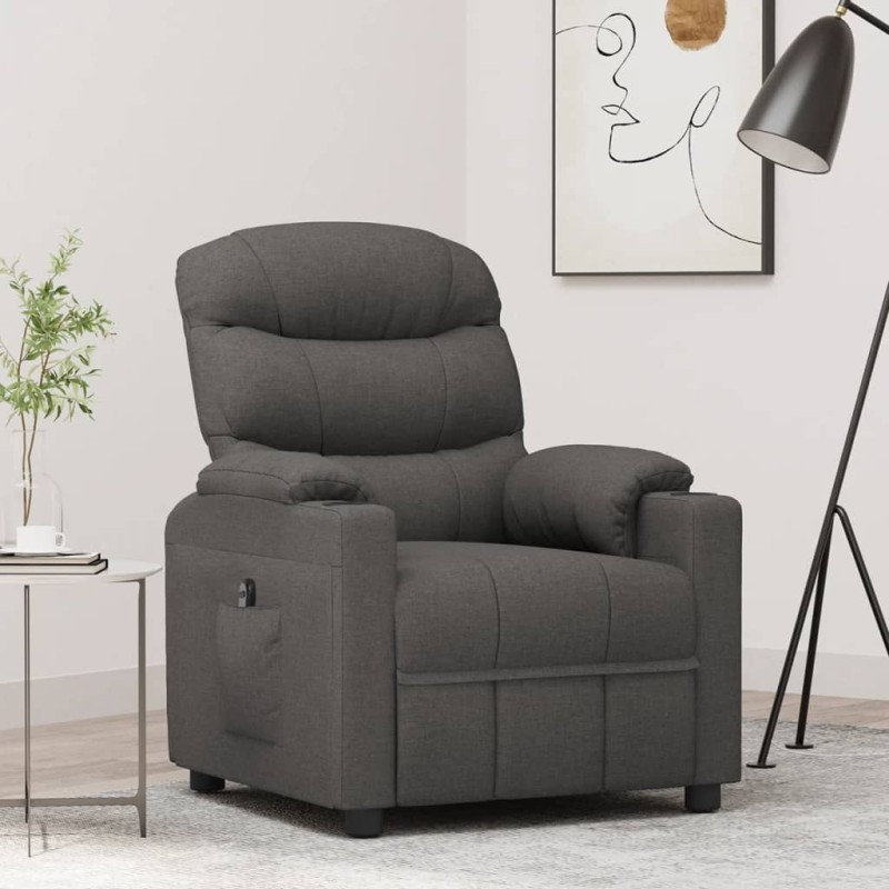 vidaXL Relaxsessel Elektrisch Dunkelgrau Stoff vidaXL Relaxsessel Elektrisch Dunkelgrau Stoff