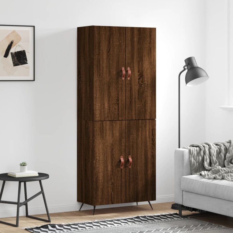 Highboard Braun Eichen-Optik 69,5x34x180 cm Holzwerkstoff Highboard Braun Eichen-Optik 69,5x34x180 cm Holzwerkstoff