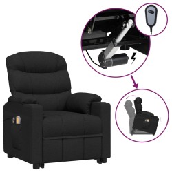 vidaXL Massagesessel mit Aufstehhilfe Schwarz Stoff