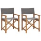 vidaXL Regiestühle 2 Stk. Massivholz Teak Grau vidaXL Regiestühle 2 Stk. Massivholz Teak Grau