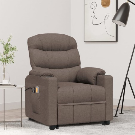 vidaXL Massagesessel mit Aufstehhilfe Taupe Stoff