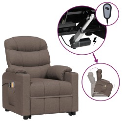 vidaXL Massagesessel mit Aufstehhilfe Taupe Stoff